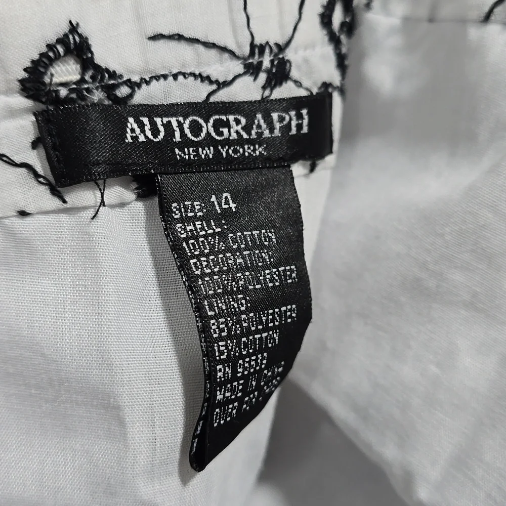 Autograph Black & White Floral Dress Size 14 - Picture 12 of 14